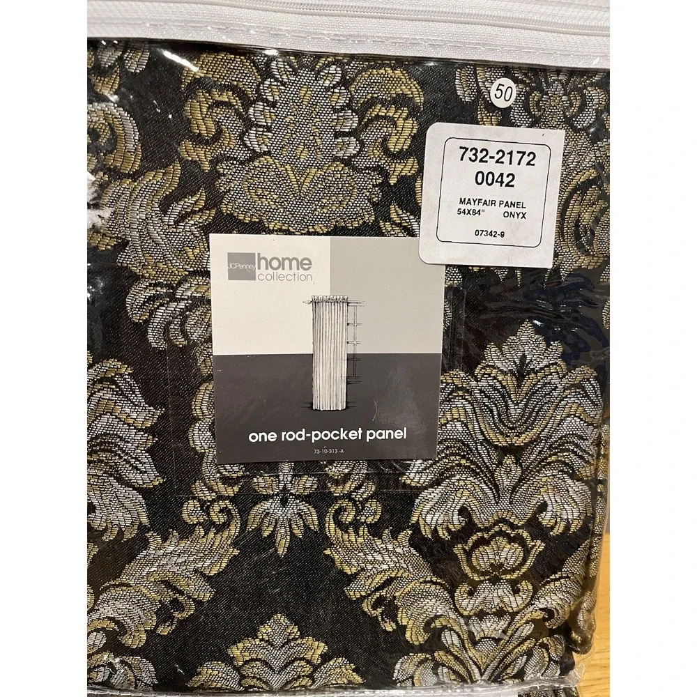 JCPenney Home Onyx Mayfair Rod Pocket Panel Curtains‎ 54 X 84